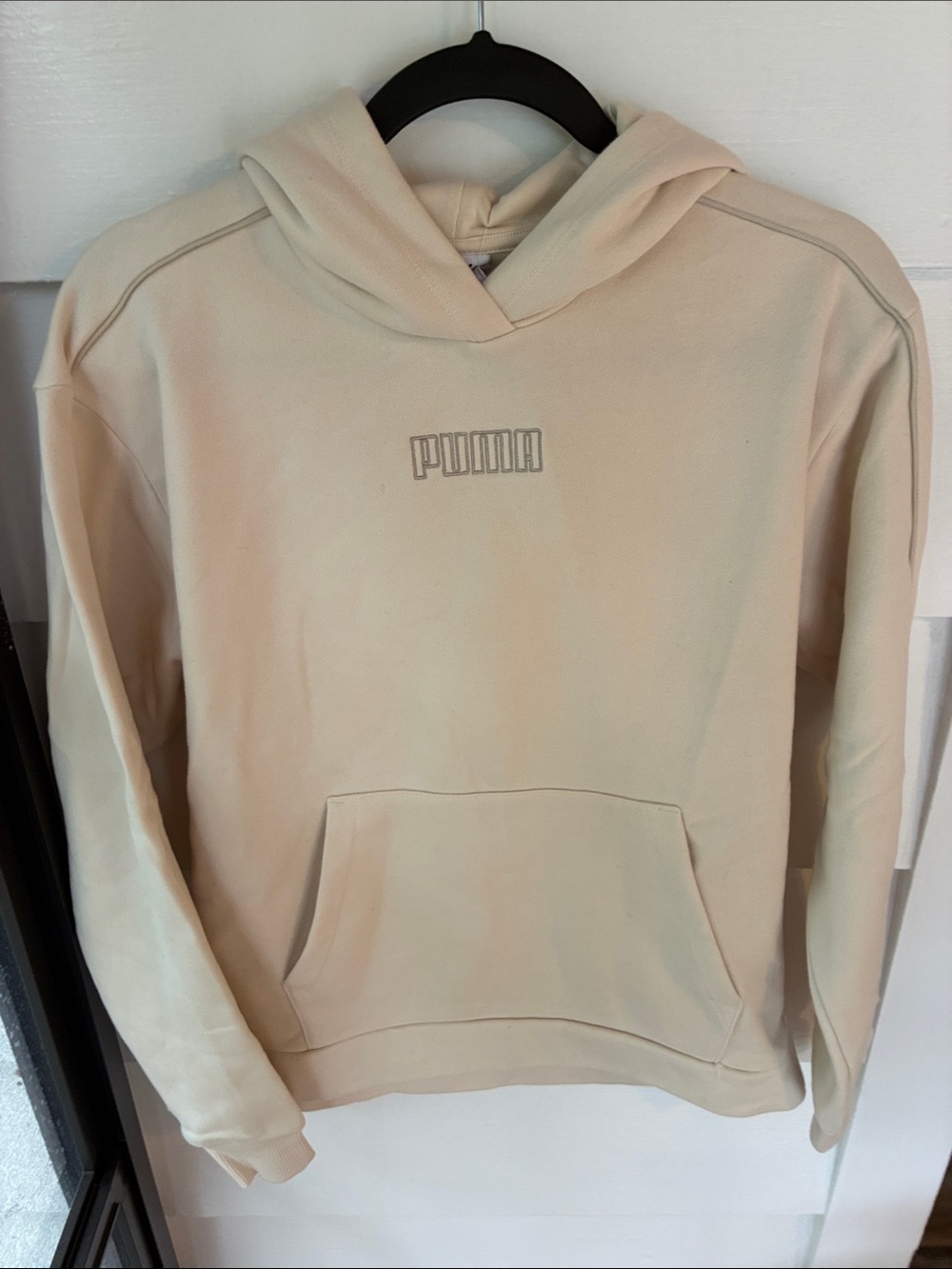 Puma Eomen’s Beige Hoodie with Embroidered Logo